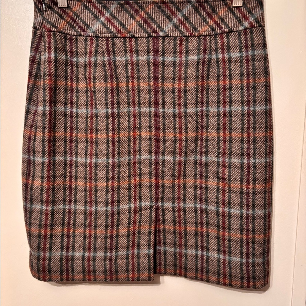Plaid Women's Skirt - Black, Red, Gray - Picture 2 of 6